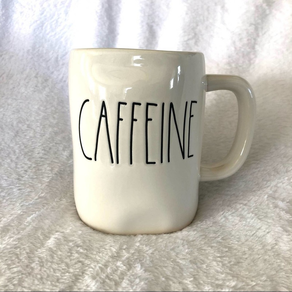 NWOT Rae Dunn “Caffeine” Large Coffee Mug - Farmhouse Letters Great Gift!